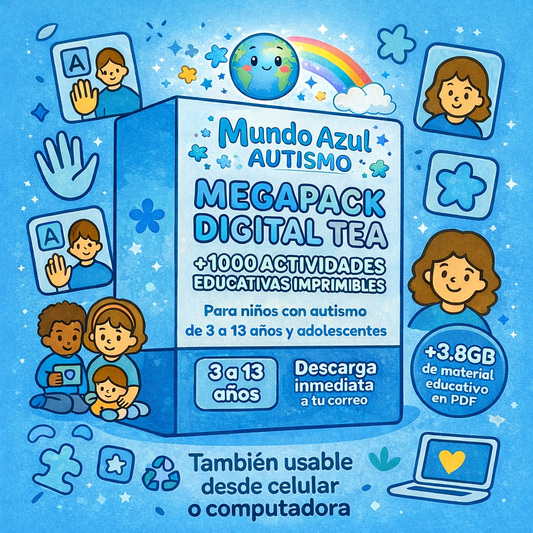 Megapack Digital TEA +1000 actividades imprimibles para niños con autismo